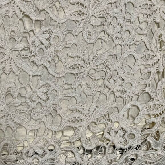 Lucky Brand Ivory Lace Eyelet Overlay Sleeveless Tank Top Fairy Tunic Shell M - Picture 6 of 12